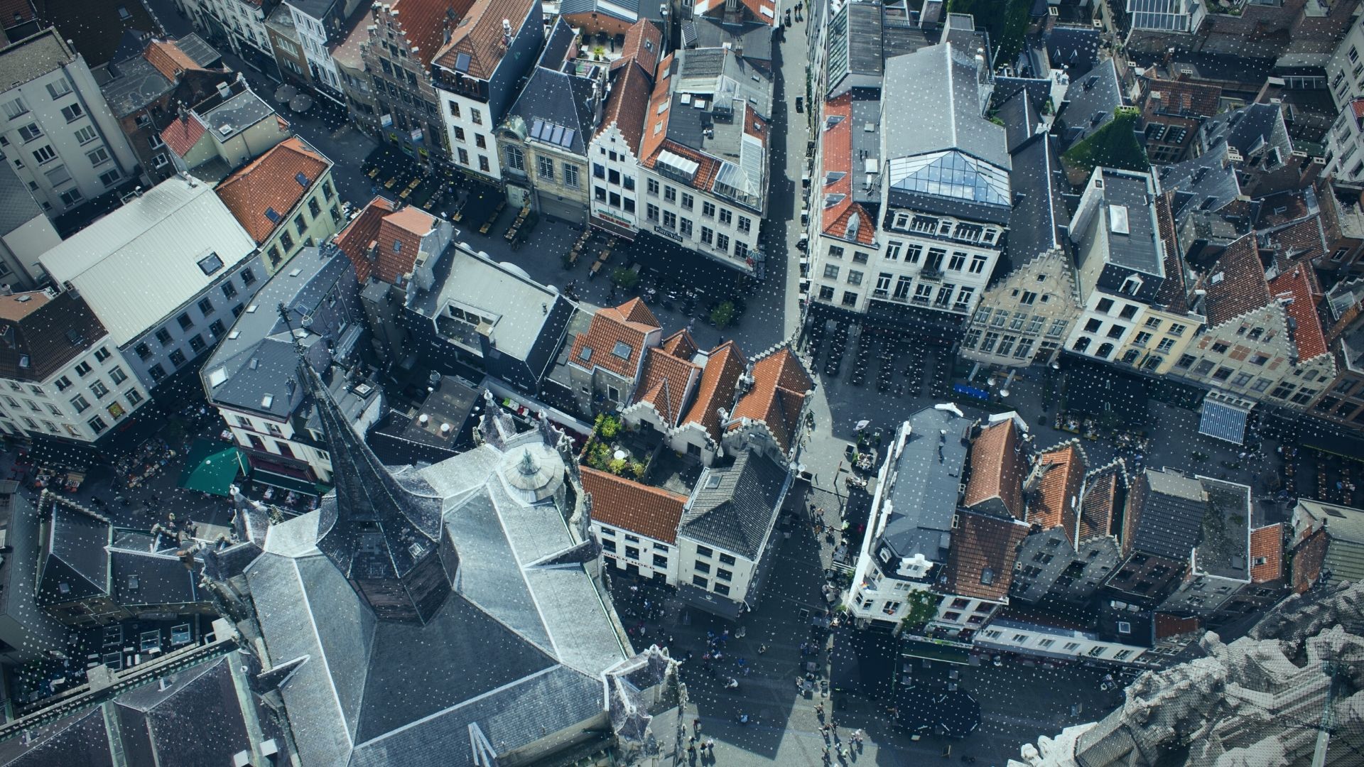 aerial view of the antwerp city