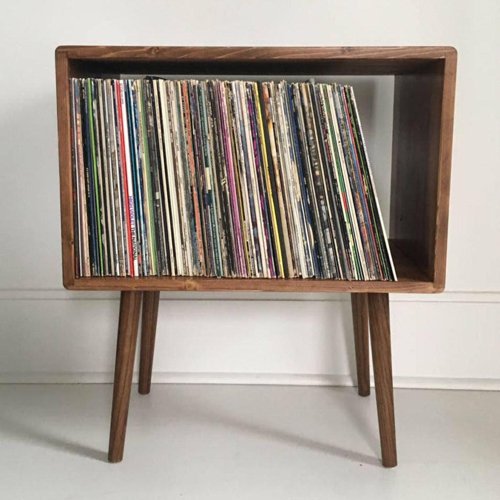 OrWa Designs Mid Century Modern Record Stand Storage Console