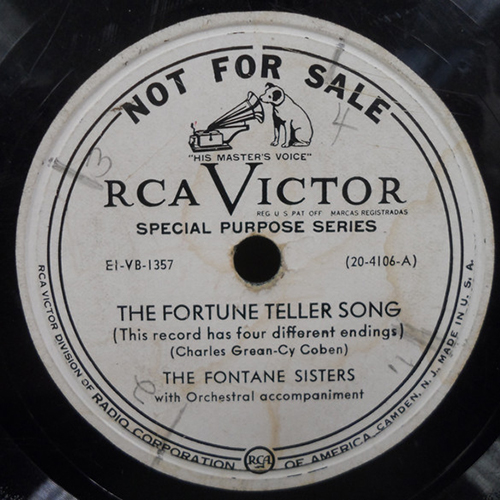 the fontane sisters The fortune teller song / The fifth wheel on the wagon  multisided record