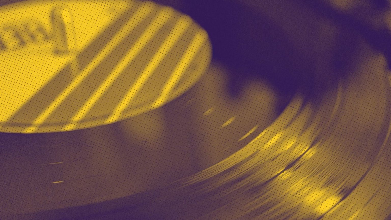 Photo of vinyl record close up and pixelated